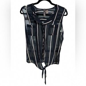 Fun & Flirt Navy and White Striped Blouse